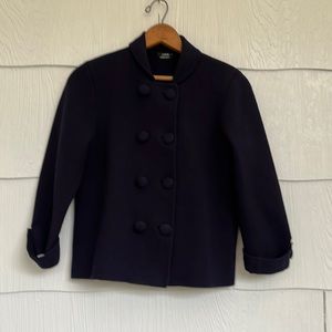J. Crew Navy Blue Double-Breasted Sweater Jacket - Size Small S